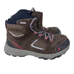 Vasque Breeze Hiking Boots Youth 4 Brown Suede UltraDry Waterproof Elastic Laces